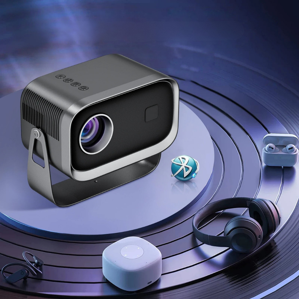 Strevolo | Mini proiettore con Wi-Fi e Bluetooth, riproduzione 4K e telecomando