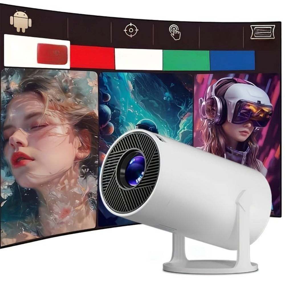 Rotavia | Mini proiettore Full HD con Wi-Fi, Bluetooth e testa girevole a 180°