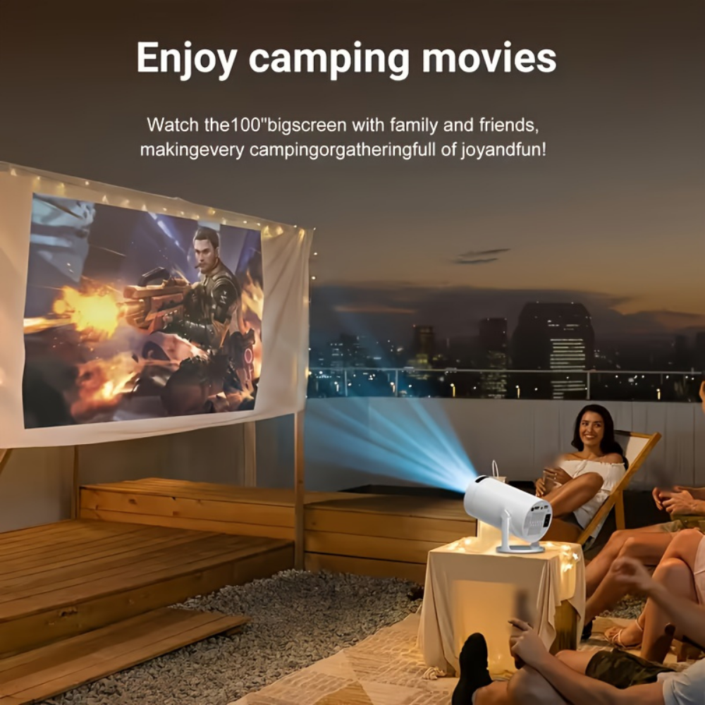 Rotavia | Mini proiettore Full HD con Wi-Fi, Bluetooth e testa girevole a 180°