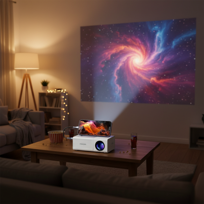 Lumavel | Mini proyector LED de 3000 lúmenes con mando a distancia para películas y videojuegos