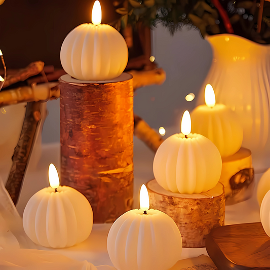 Flickora | LED Kerzen mit Flackereffekt und Seilumwicklung, 3er Set