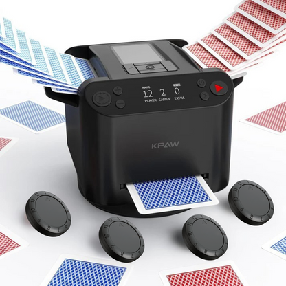 Dealora | Mescolatore e distributore automatico di carte con telecomando, batteria USB