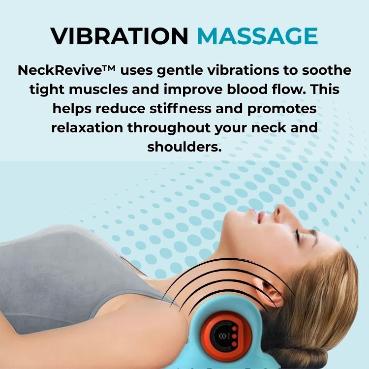 NeckRevive | Masajeador cervical con EMS y función de calor, 6 niveles, batería