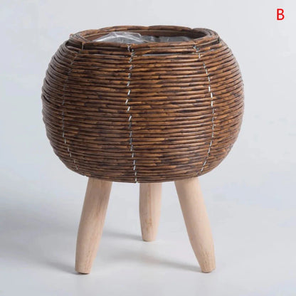 Liora Puck | Vaso per piante color naturale in plastica leggera per interno ed esterno