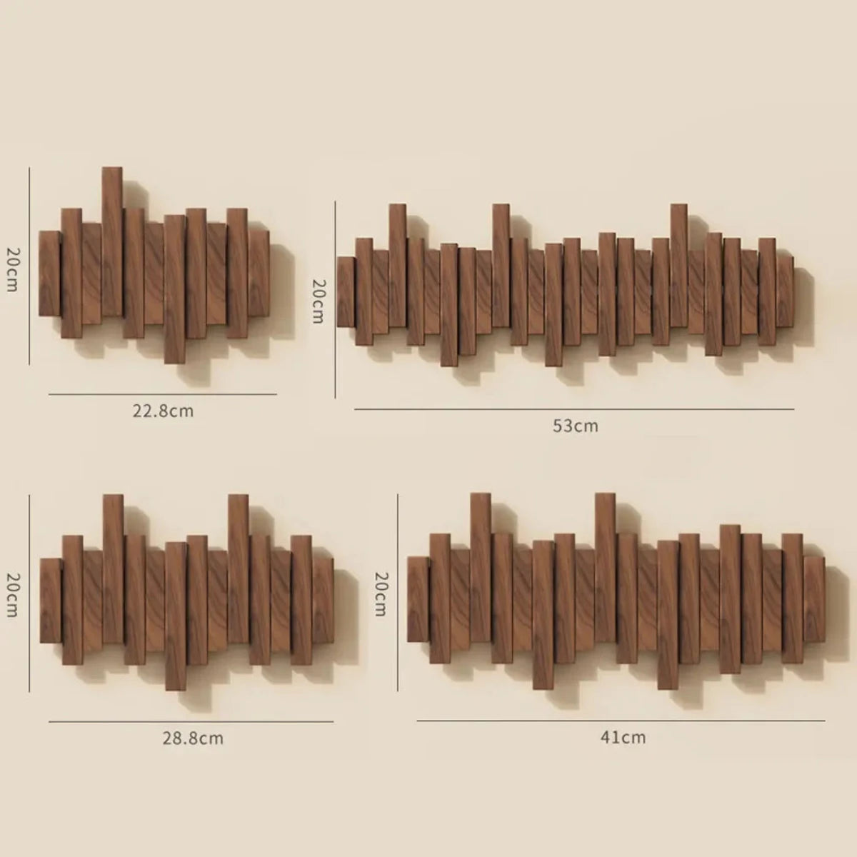 Piano Garderobenleiste – Wandhaken aus Walnuss- oder Buchenholz