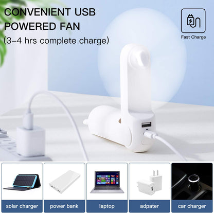 Hand fan with USB-C & power bank | Foldable mini fan with 4500 mAh battery for on the go | AirBuddy