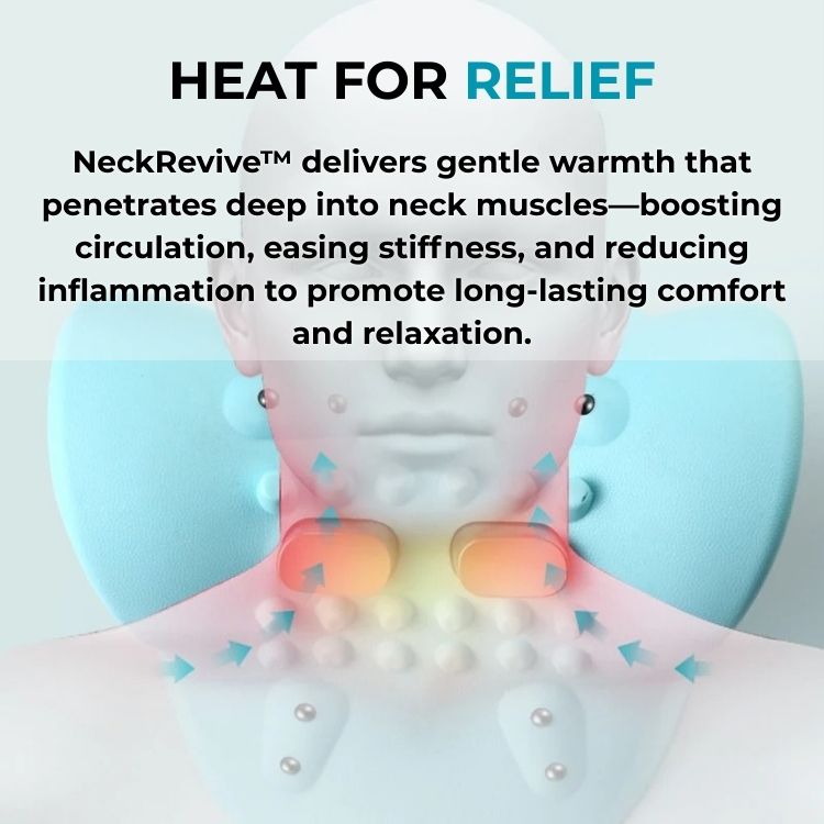 NeckRevive | Masajeador cervical con EMS y función de calor, 6 niveles, batería