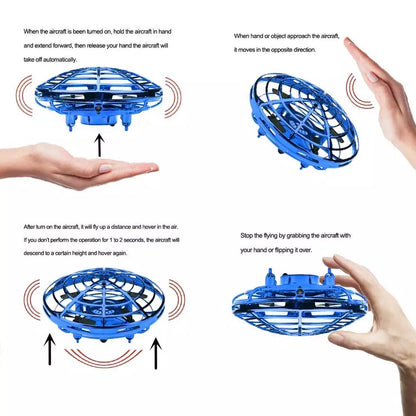 Flyvena | Mini drone per bambini con comando manuale, LED e batteria USB