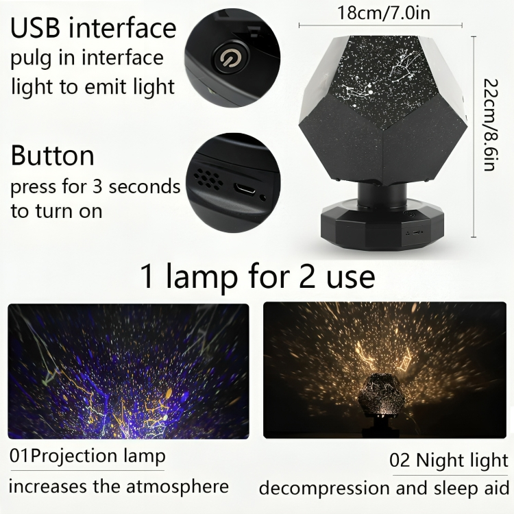 Falana | LED Sternenhimmel Projektor mit Bluetooth-Lautsprecher und Fernbedienung