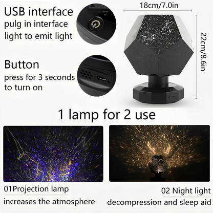Falana | LED Sternenhimmel Projektor mit Bluetooth-Lautsprecher und Fernbedienung