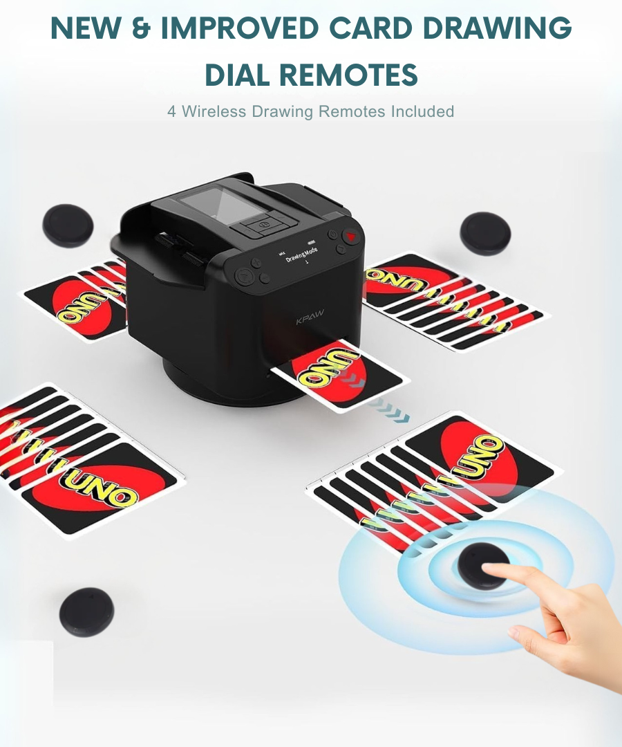 Dealora | Mescolatore e distributore automatico di carte con telecomando, batteria USB
