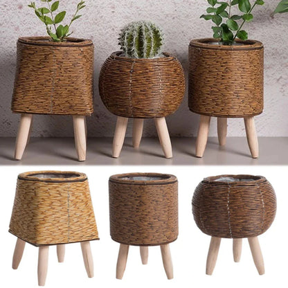 Liora Puck | Vaso per piante color naturale in plastica leggera per interno ed esterno