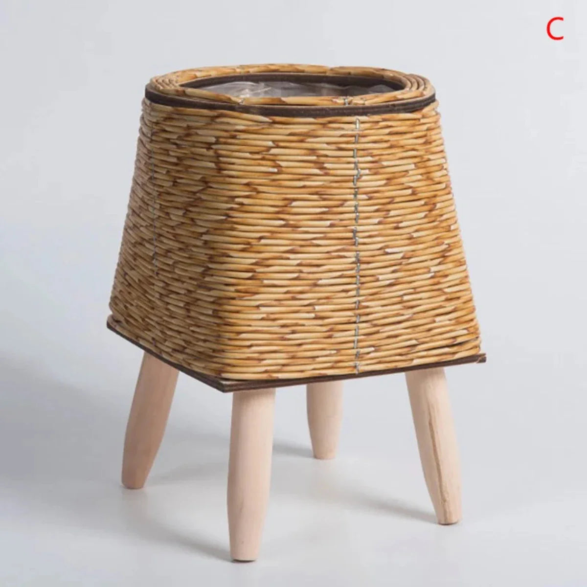 Liora Puck | Vaso per piante color naturale in plastica leggera per interno ed esterno