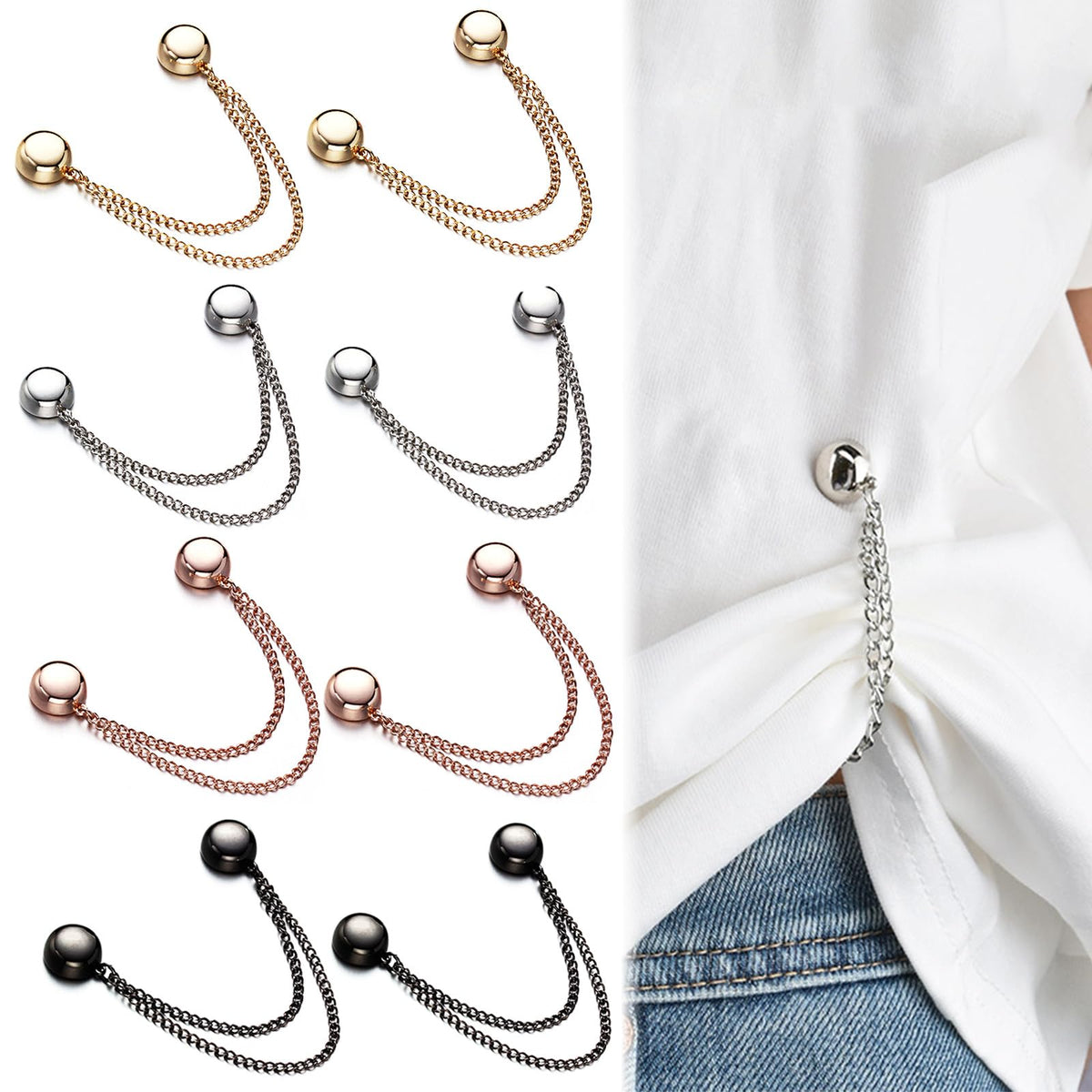 Drapello | Magnetische Kleiderclips 8 Stück, ohne Nähen, für Schal und Kleid
