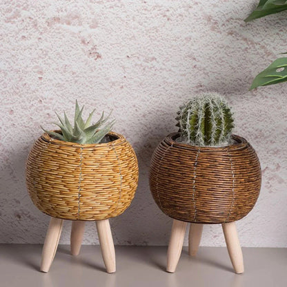 Liora Puck | Vaso per piante color naturale in plastica leggera per interno ed esterno