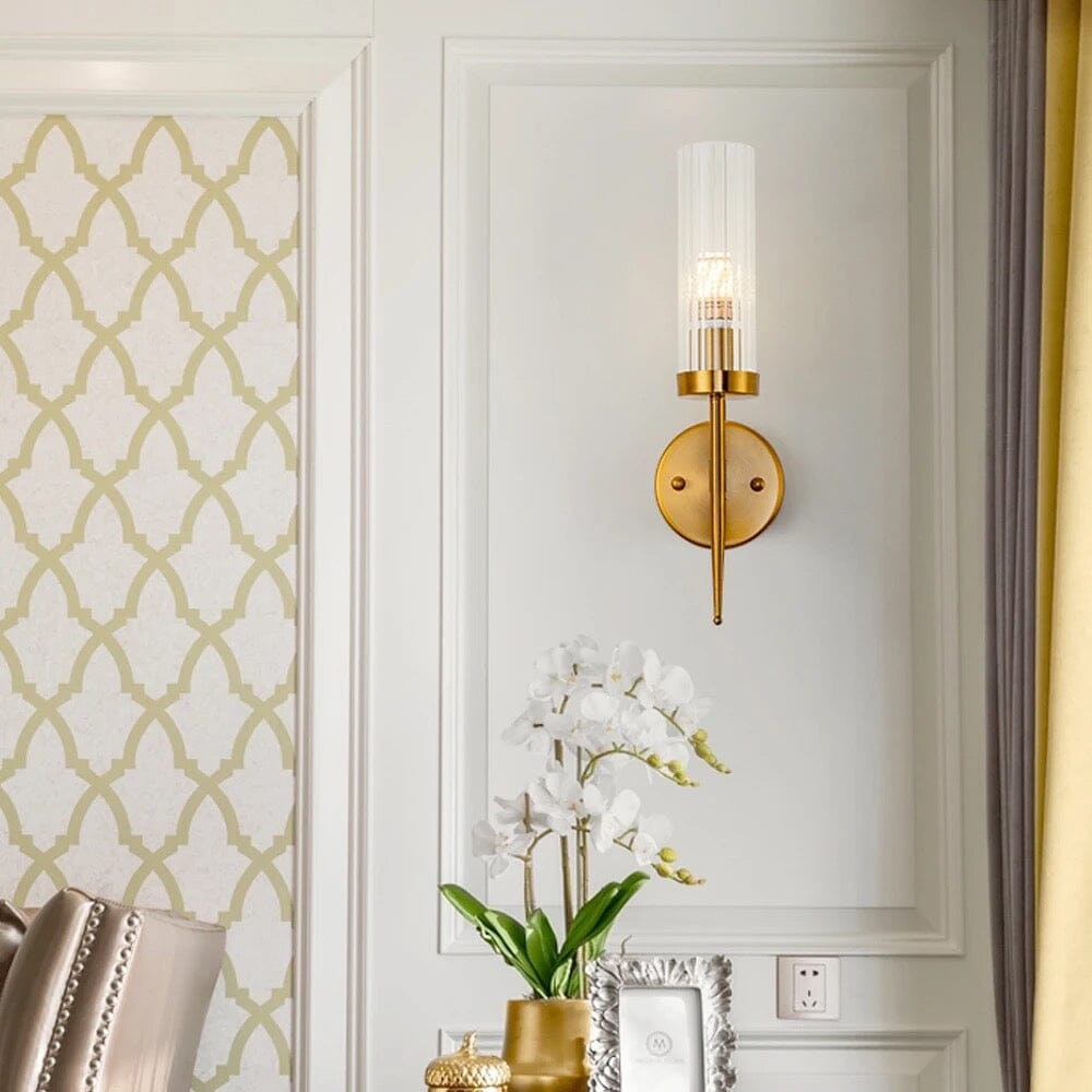 Lampada da parete in vetro – Elegante lampada da parete con vetro a sfera per un living moderno