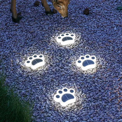 Solvi Paw | Luci da giardino LED solari a forma di zampa con picchetto per terra