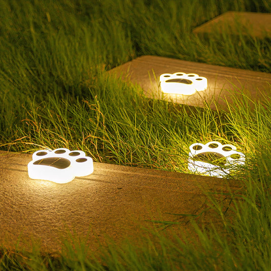 Solvi Paw | Luci da giardino LED solari a forma di zampa con picchetto per terra