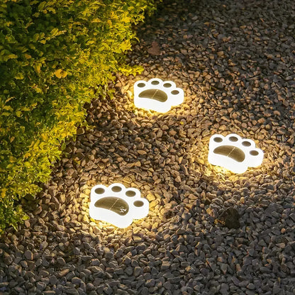 Solvi Paw | Luci da giardino LED solari a forma di zampa con picchetto per terra