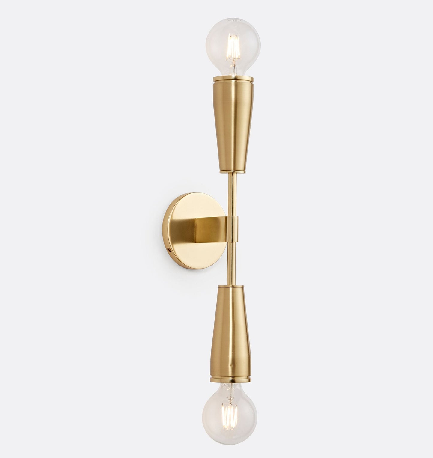 Lampada da parete in vetro a due fiamme – Elegante design retrò con metallo e portalampada E27