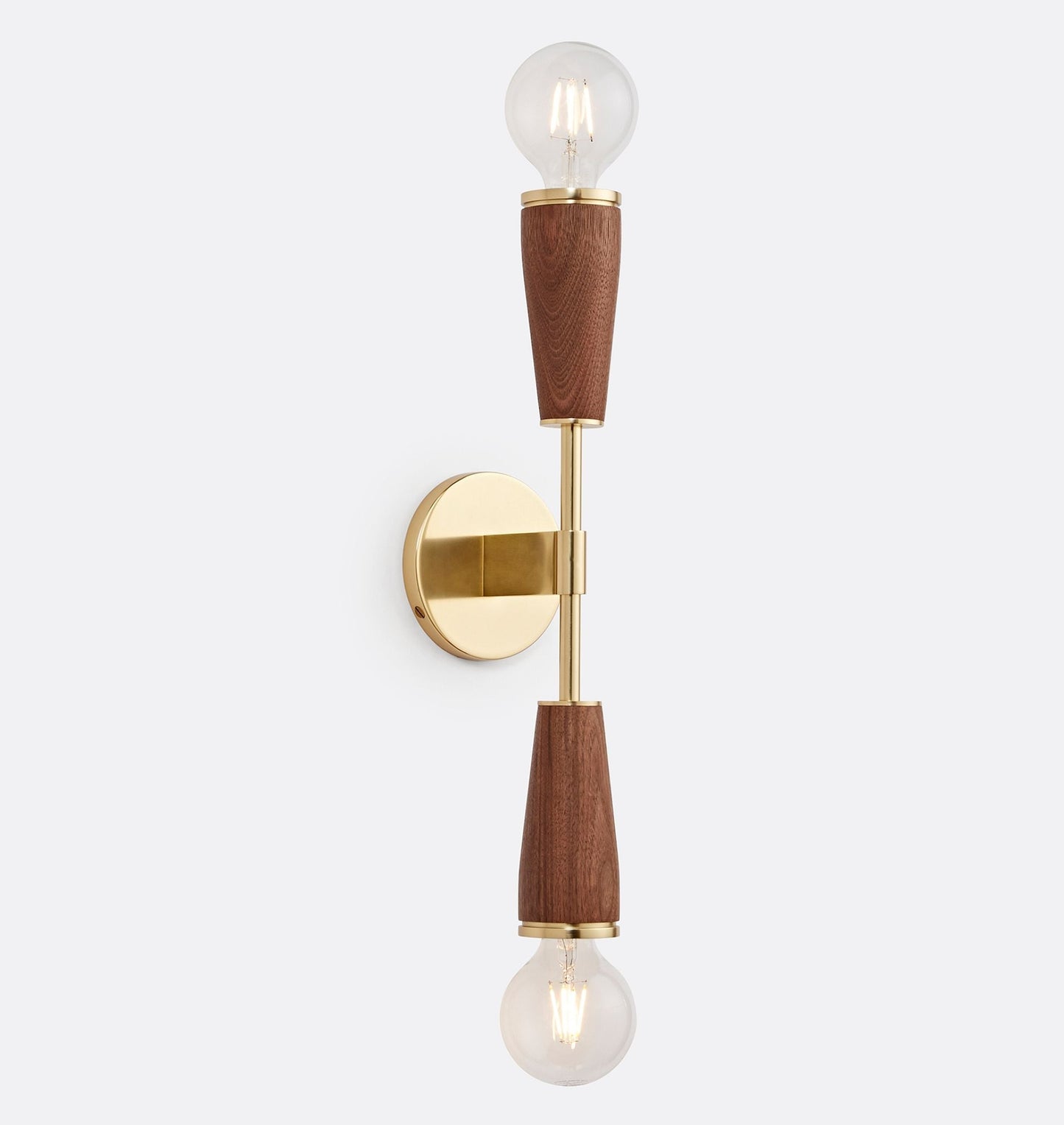 Lampada da parete in vetro a due fiamme – Elegante design retrò con metallo e portalampada E27