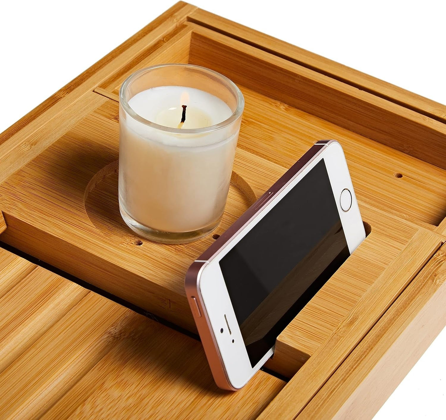 BambooBliss fürdőkád tálca | Kihúzható és vízálló | Prémium bambusz dizájn