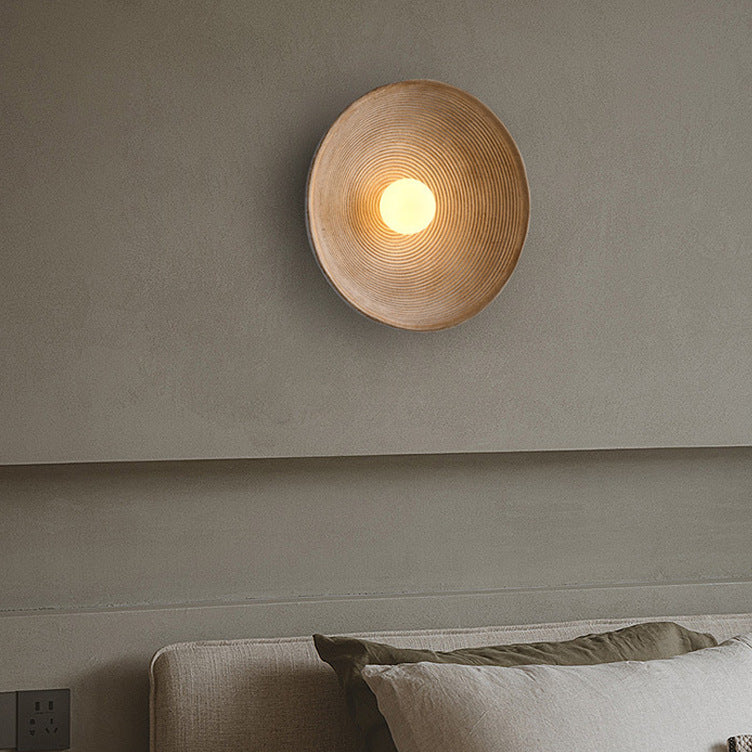 Kirelo | Wandleuchte innen im japanischen Stil, Holzoptik, E27, Ø 20–50 cm