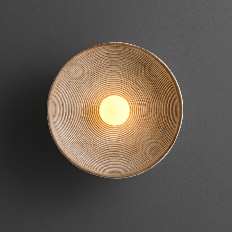 Kirelo | Wandleuchte innen im japanischen Stil, Holzoptik, E27, Ø 20–50 cm