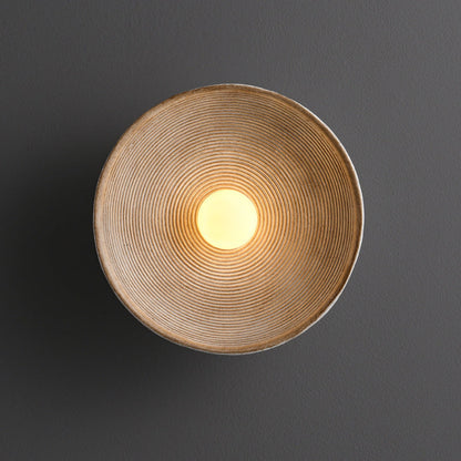 Kirelo | Wandleuchte innen im japanischen Stil, Holzoptik, E27, Ø 20–50 cm