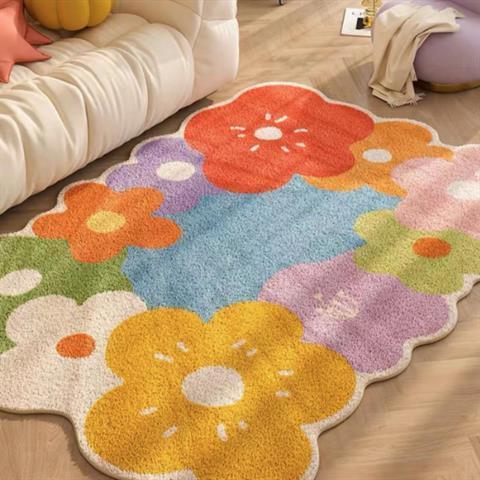 BloomHaven | Tappeto floreale per la casa | Morbido tappeto con fiori selvatici dal design naturale