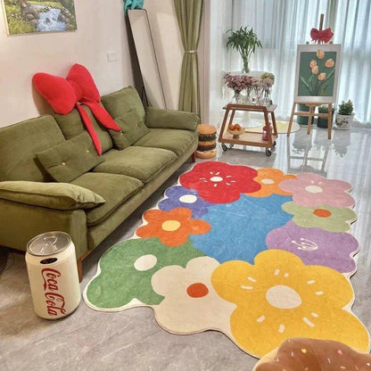 BloomHaven | Tappeto floreale per la casa | Morbido tappeto con fiori selvatici dal design naturale