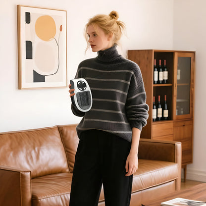 Keramik Heizlüfter für Steckdose | Mini Steckdosenheizung 350 W mit Thermostat, Timer & LED Display | ThermoDock