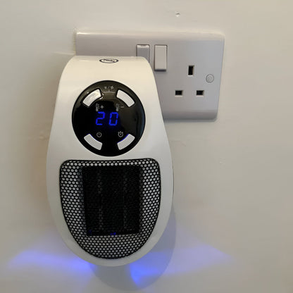 Keramik Heizlüfter für Steckdose | Mini Steckdosenheizung 350 W mit Thermostat, Timer & LED Display | ThermoDock