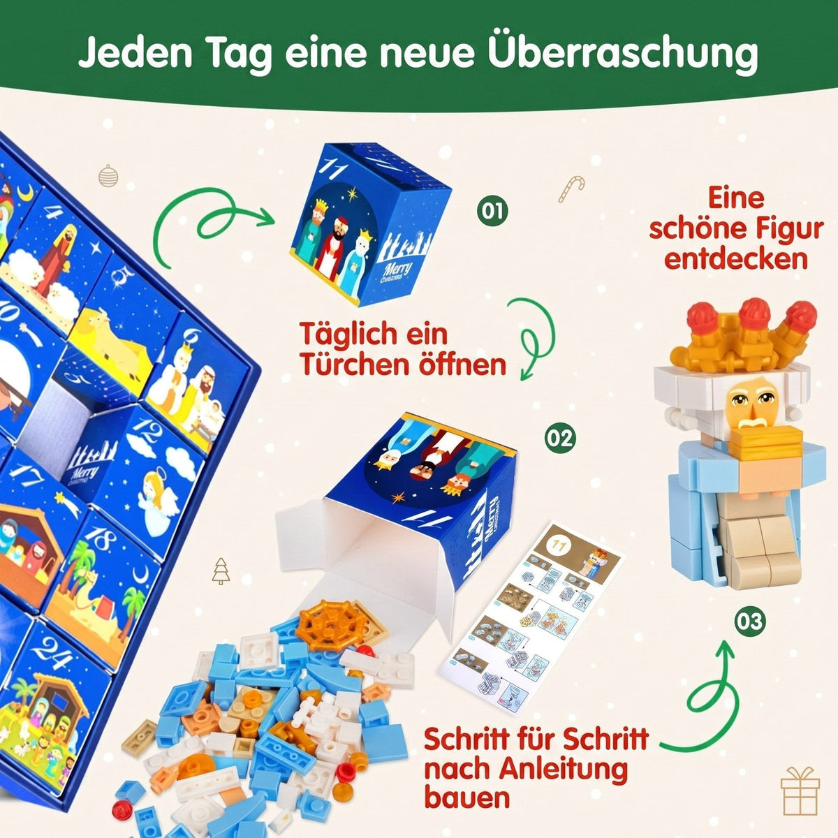 Krippen Bausteine Adventskalender 2026
