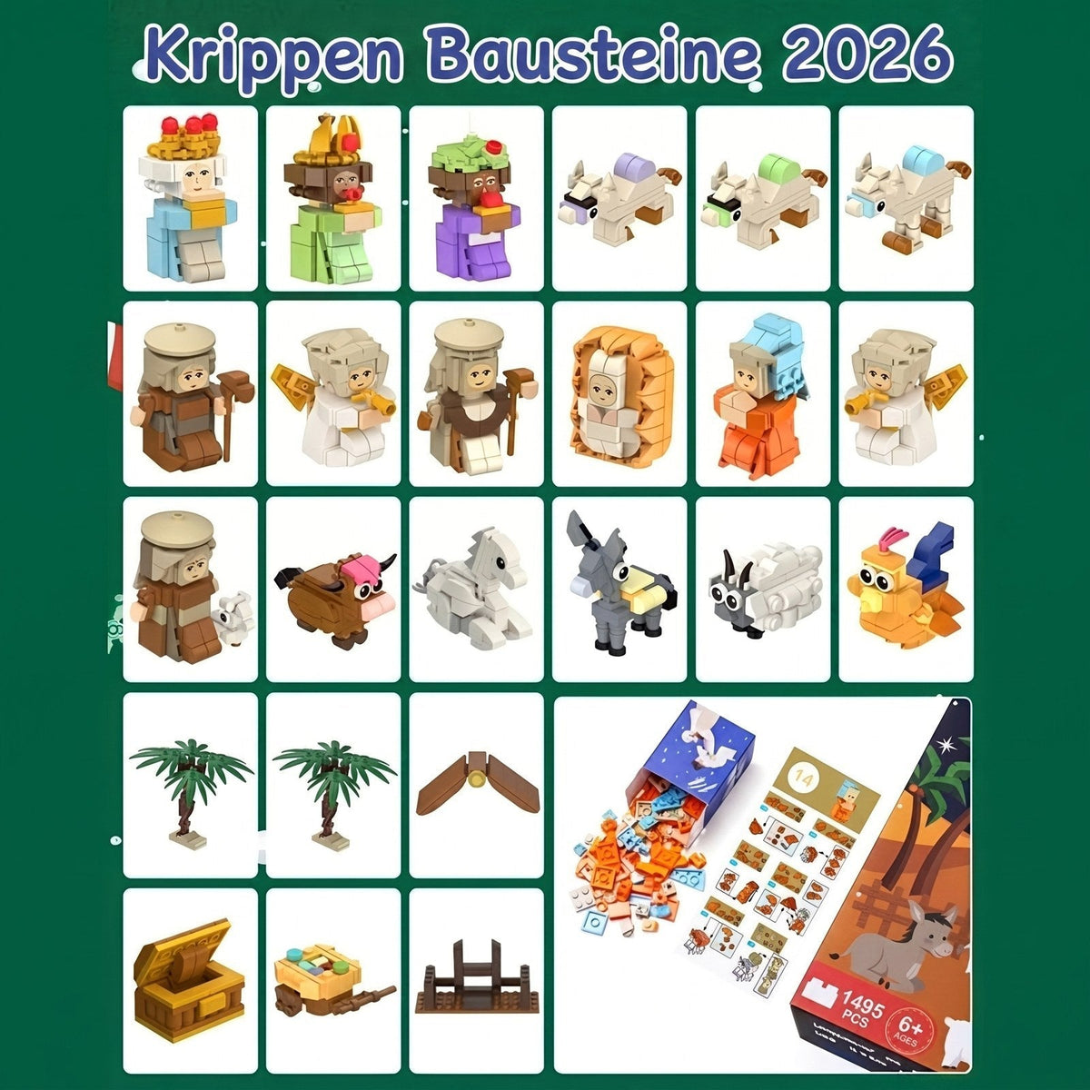 Krippen Bausteine Adventskalender 2026