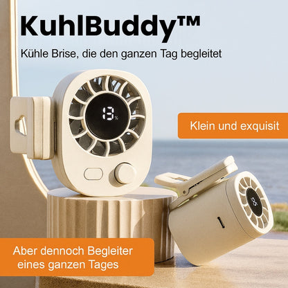 Mini Clip Ventilator mit Akku | Leiser Kinderwagen Ventilator mit 100 Stufen, 360° Rotation & USB C | KühlBuddy