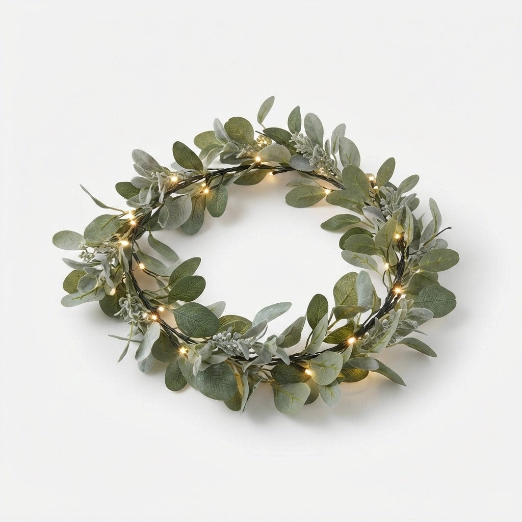 Olivetta | Deko-Lichterkette mit Olivenblättern, 2 m lang