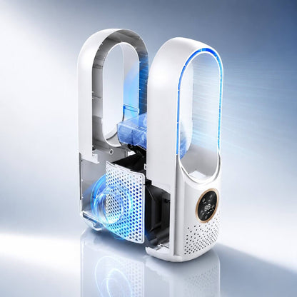 Quiet bladeless tower fan | Compact desk fan with 6 modes for office & bedroom | WhisperCool