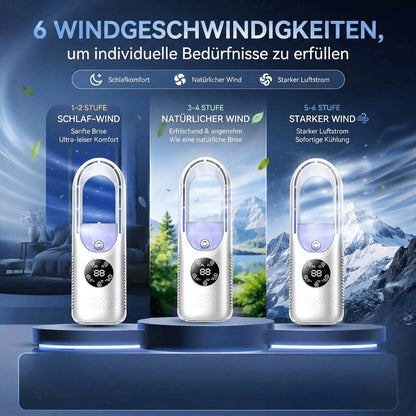 Quiet bladeless tower fan | Compact desk fan with 6 modes for office & bedroom | WhisperCool