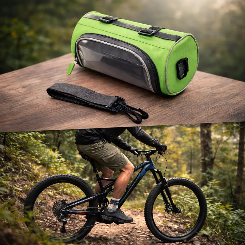 Borsa da manubrio per bicicletta con touchscreen | Borsa impermeabile per bici per cellulare e oggetti di valore | Tourix
