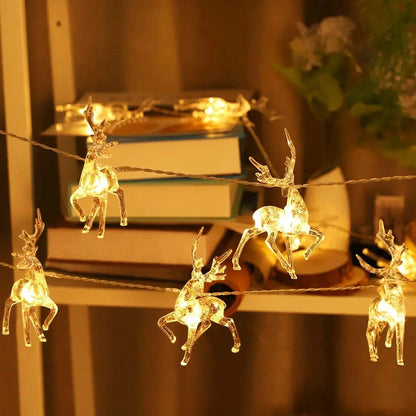 Renvia | Rentier Lichterkette mit 10 LEDs, 1,5 m, batteriebetrieben für innen