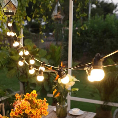 Gardiva | Wasserdichte LED-Lichterkette mit G50-Glühbirnen für Garten