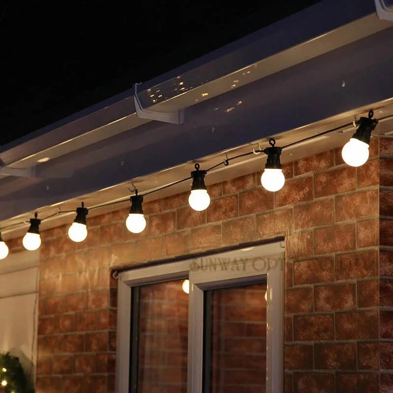 Gardiva | Wasserdichte LED-Lichterkette mit G50-Glühbirnen für Garten