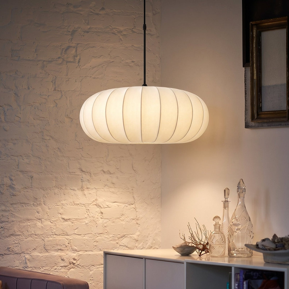 Sericana | Pendelleuchte mit Seidenschirm, Warmweiß, Ø 30, 40 oder 50 cm