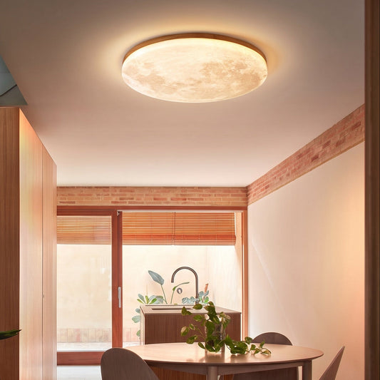 Lunavira | Runde LED Deckenleuchte im Mond-Design, optional dimmbar, Ø 26–48 cm