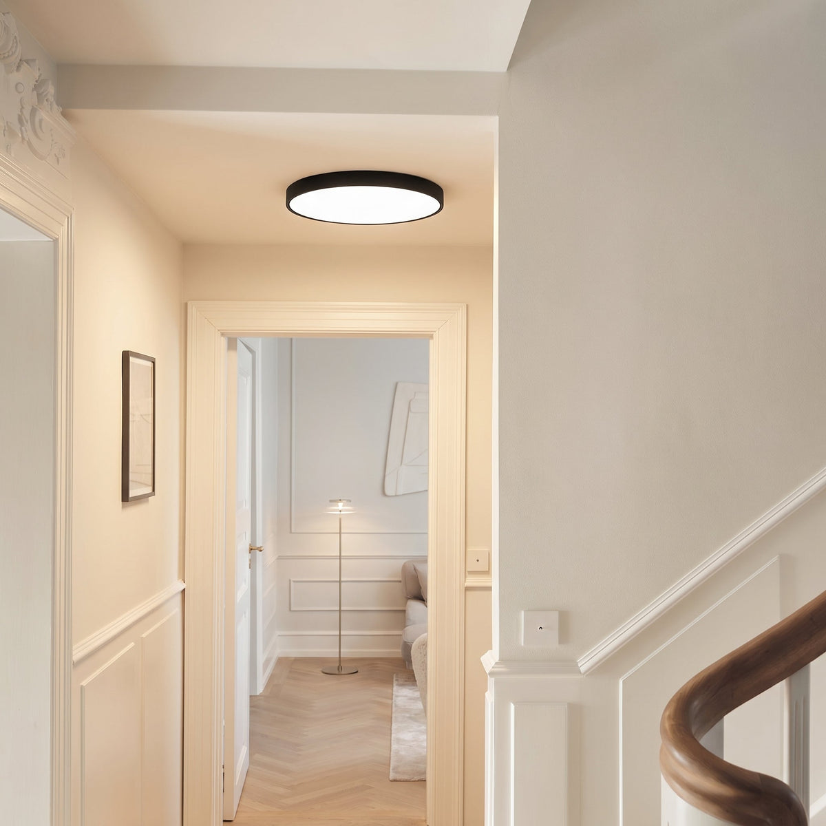 Planida | Ultraflache LED Deckenleuchte aus Eisen, Warmweiß, Ø 23–37 cm