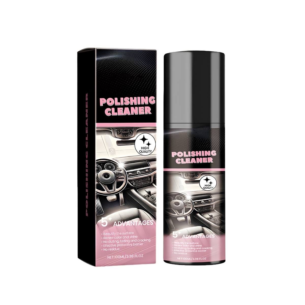 Glanzivo | Lucidante 3 in 1 per interni auto, per plastica, pelle e vinile, 100 ml