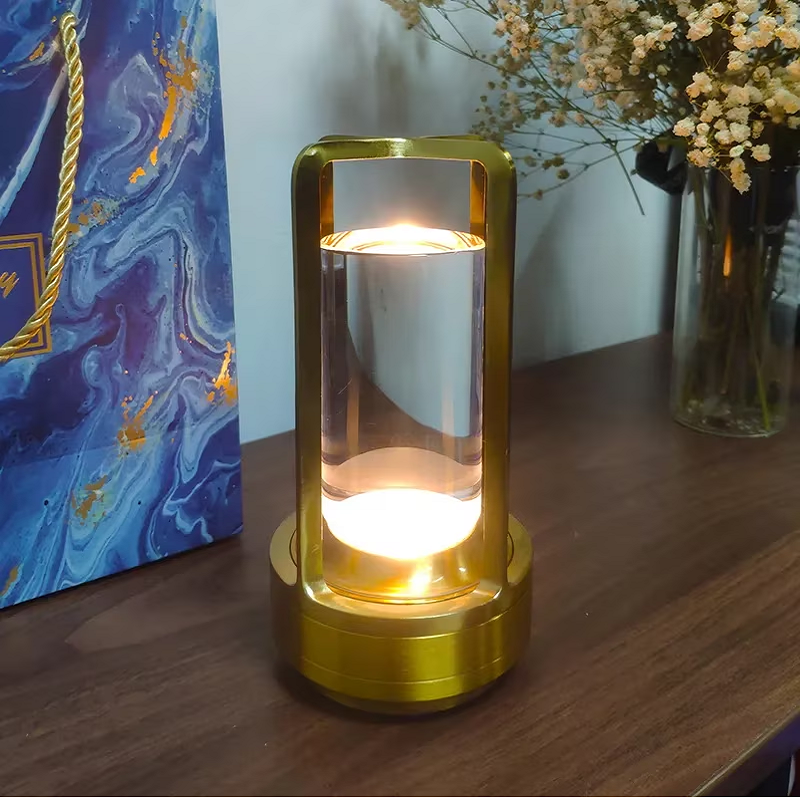 Tesino | Kabellose LED Tischlampe mit USB-C Akku und 3 Dimmstufen, 9 x 17,5 cm