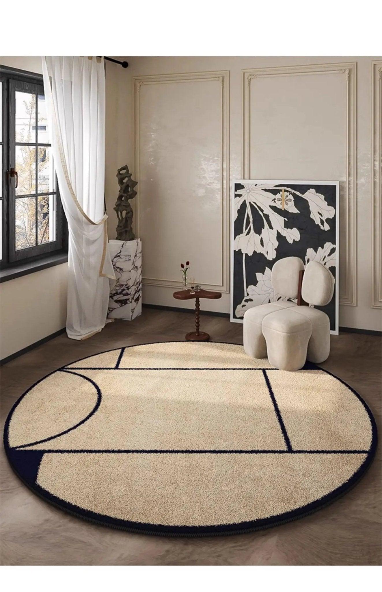 LunaWeave | Tapis rond pour la maison | Tapis luxueux de style français – doux, élégant & facile d'entretien