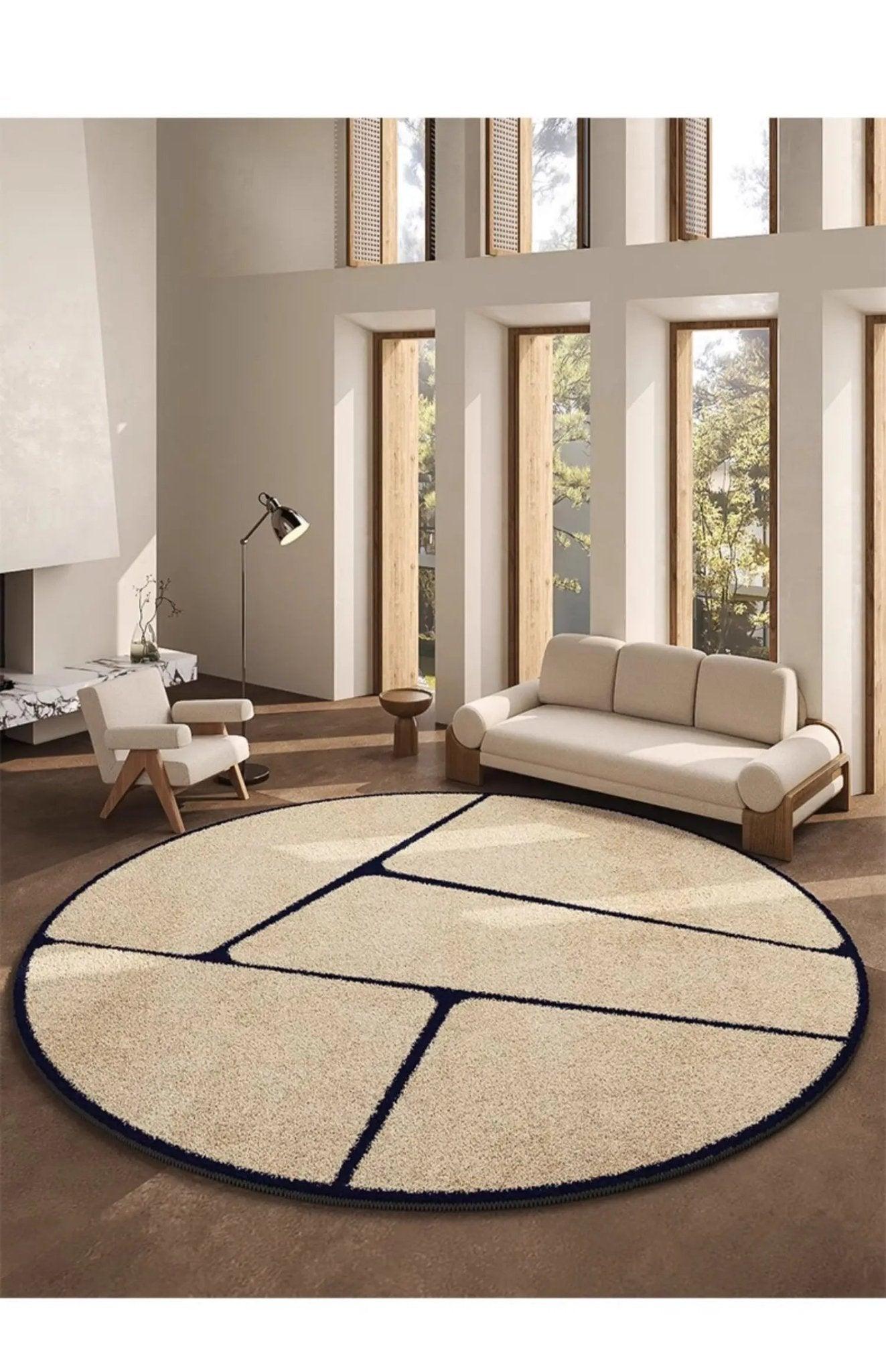 LunaWeave | Tapis rond pour la maison | Tapis luxueux de style français – doux, élégant & facile d'entretien